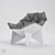 Modern Steel and Velvet Q1 Chair 3D model small image 1