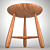 Ethnic Wooden Stool | Height: 40cm 3D model small image 3