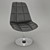 Sleek Black Chair 3D model small image 2