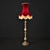 Luxury Silk Lamp with Oak Base 3D model small image 1