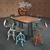 Industrial Loft Bar Set: A Frame Table & Wright Chairs 3D model small image 1
