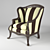 Vintage Zebra Print Armchair 3D model small image 1