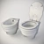 Ceramica Althea Royal Toilet & Bidet Combo 3D model small image 3