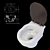 Ceramica Althea Royal Toilet & Bidet Combo 3D model small image 5