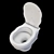 Ceramica Althea Royal Toilet & Bidet Combo 3D model small image 7