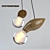 Customform Pendant Light with Glass Shade and Wooden Frame 3D model small image 1