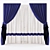 Modern Style Curtain with Optimized Mesh 3D model small image 1