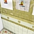 Neoclassico Bathroom Set: Tiles, Cabinet, Art 3D model small image 3