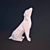 Modern Art Museum Plaster Dog 3D model small image 1