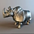 Rhino Safari Statue 3D model small image 1