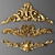 Elegant Carved Crown Molding 3D model small image 1