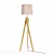 Contemporary Oak Wood Floor Lamp 3D model small image 1