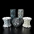 Elegant Ceramic Vases Set 3D model small image 1