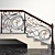 Intricate Wrought Stair Railing 3D model small image 1