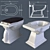 Althea Royal Floor Toilet & Bidet 3D model small image 2