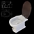 Althea Royal Floor Toilet & Bidet 3D model small image 5