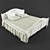 Luxurious Francoise Double Bed 3D model small image 1