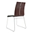 Elegant Walnut Dining Chair 3D model small image 2