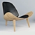 Classic Shell Chair by Wegner & Paul Smith 3D model small image 1