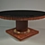 Stylish Round Table with Wooden Finish and Black Glass 3D model small image 1