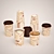 Stackable Coffee Cups - 250ml & 350-380ml Sizes 3D model small image 1