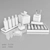 Elegant Bathroom Set 3D model small image 2