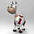 Playful Toy Cow: With Unfoldable Model & Textured Design 3D model small image 1