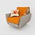 Zinc French Connection Armchair: Cozy, Elegant, and Complete 3D model small image 1