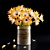 Sunshine Yellow Floral Vase 3D model small image 1