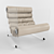 Elegant White Leather Chair 3D model small image 1