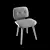 Elegant Nut Dining Chair 3D model small image 3