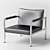 Sleek Chrome Lounge Chair 3D model small image 1