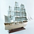 Authentic Wooden Model Ship 3D model small image 2