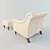 Elegant Leather Buttoned Chair 3D model small image 2