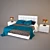 Fimes Soft Bed Set with Nightstand & Lamp 3D model small image 1