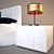 Fimes Soft Bed Set with Nightstand & Lamp 3D model small image 2