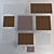 Modern Metal and Wood Coffee Table Set 3D model small image 3