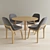 Sleek Dining Set: Modern Table + Eiffel Wood Chair 3D model small image 1