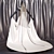 Elegant Silk Wedding Gown 3D model small image 2