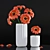 Elegant Orange Blossom Vase 3D model small image 1