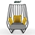 Modern Alumunium High Back Chair 3D model small image 1