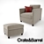 Elegant Dryden Chair & Ottoman 3D model small image 1