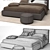 Luxury Bond Night Bed 3D model small image 3