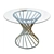 Elegant Curved Leg Glass Table 3D model small image 1