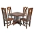 Pub Essentials: Brushed Teak Table & Chairs 3D model small image 1