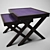 Luxurious Tura "X" Coffee Table Set 3D model small image 1