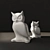 Sleek Owl Statuette 3D model small image 1