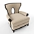 Elegant 3-Seater Armchair 3D model small image 1