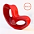 Sleek Contoured Lounge Chair 3D model small image 1