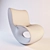 Sleek Contoured Lounge Chair 3D model small image 3